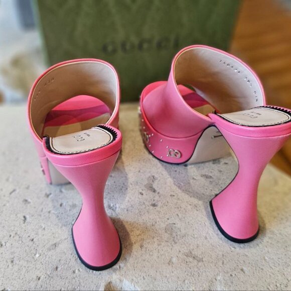 Gucci GG 110mm platform mules in Mystic White Sz EU 38+ - Picture 4 of 12